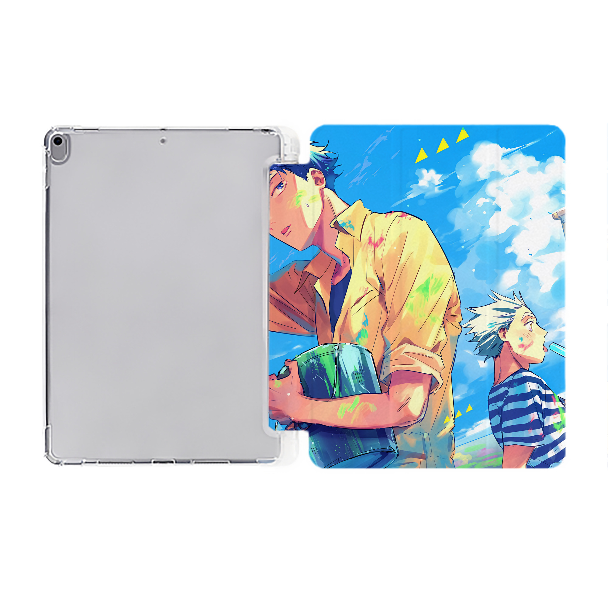 （画像用） ハイキュー!! Haikyu!! IPad ケース ペン収納付き 三つ折りスタンド PUレザー×シリコン 対応機種9.5/10.5/10.9インチ